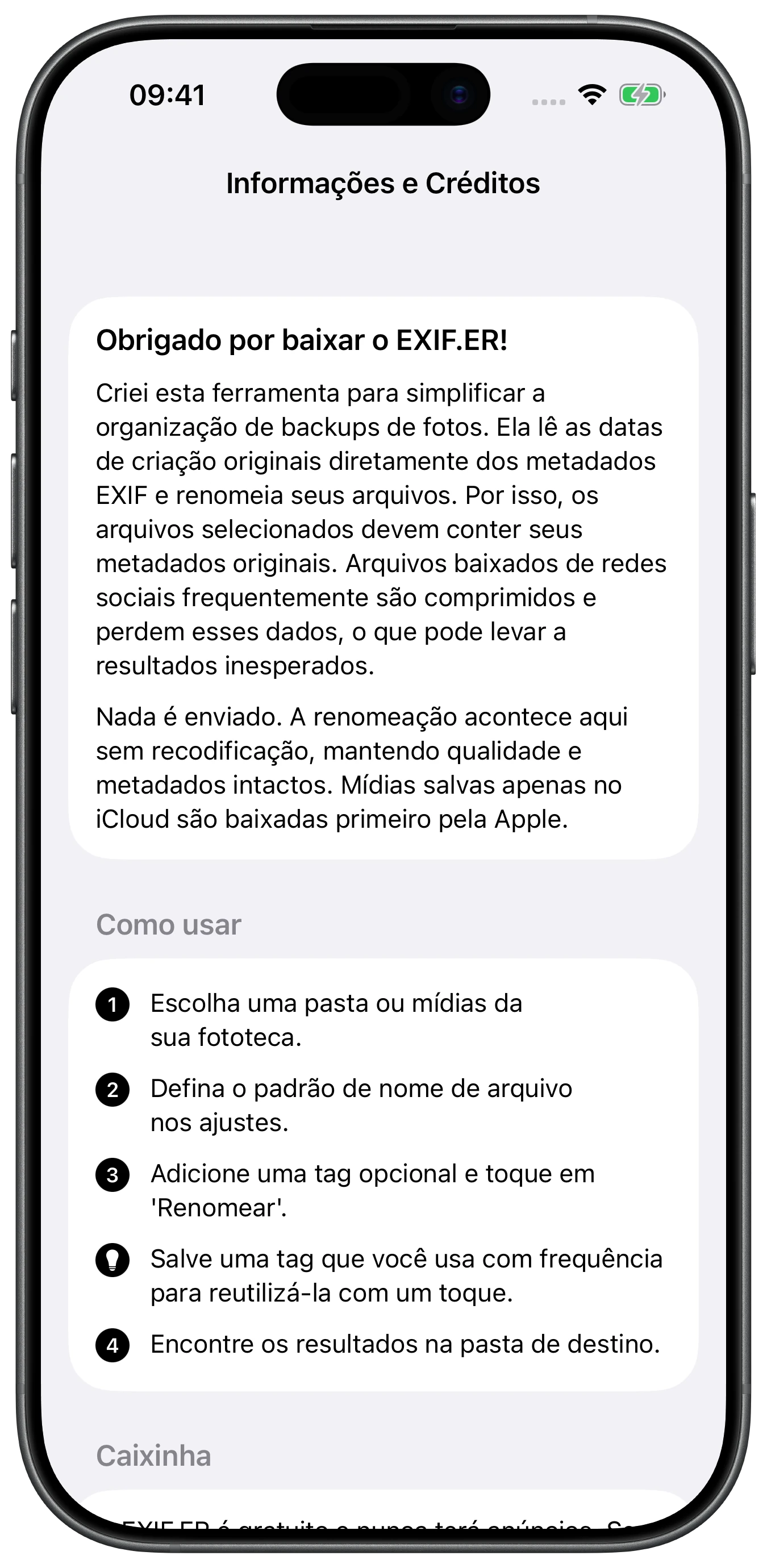 Sobre o EXIF.ER e como usá-lo